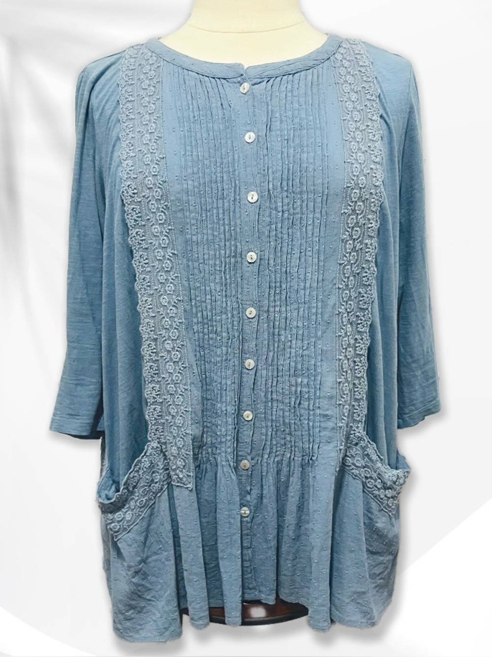 LOGO Lavish Button Down Tunic 2X